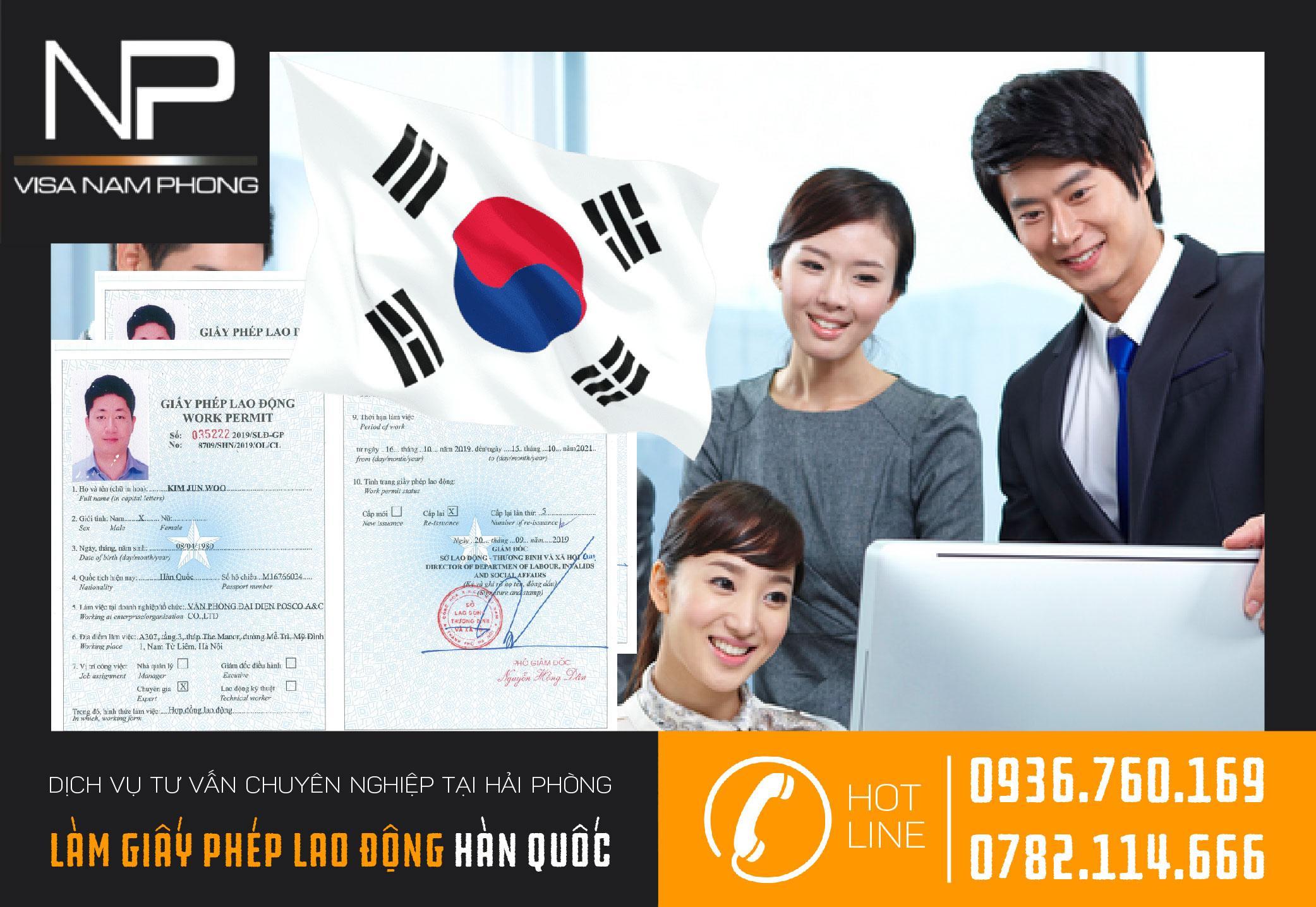 Dịch vụ làm giấy phép lao động cho người Hàn tại Hải Phòng